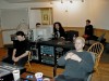 Frankenstein at Audio International 2001: Stevyn listens to his drum take (photo Richard Fowle)